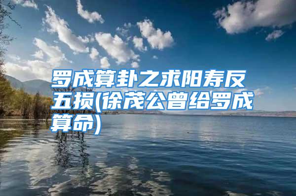 罗成算卦之求阳寿反五损(徐茂公曾给罗成算命)