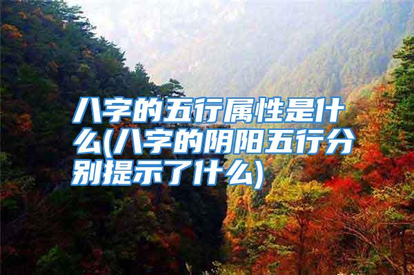 八字的五行属性是什么(八字的阴阳五行分别提示了什么)