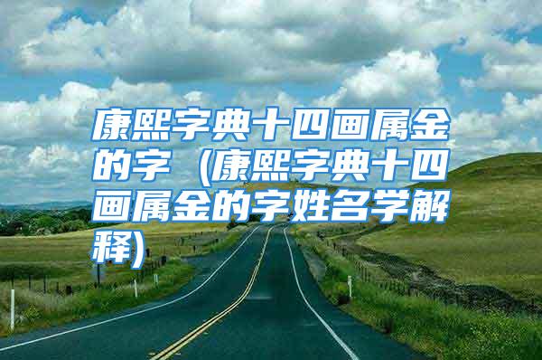 康熙字典十四画属金的字 (康熙字典十四画属金的字姓名学解释)