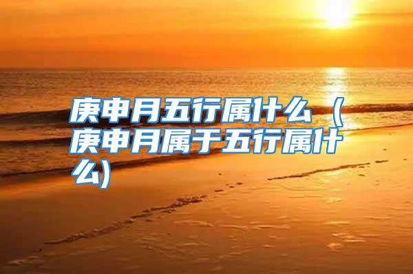 庚申月五行属什么 (庚申月属于五行属什么)