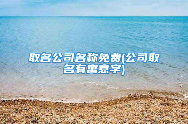 取名公司名称免费(公司取名有寓意字)