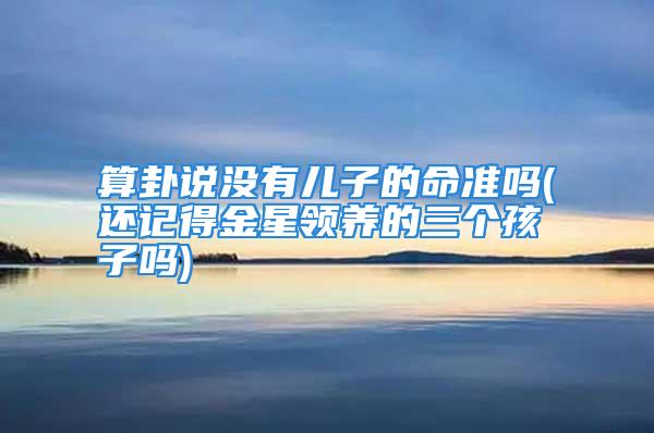 算卦说没有儿子的命准吗(还记得金星领养的三个孩子吗)