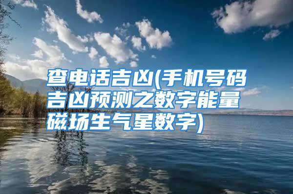 查电话吉凶(手机号码吉凶预测之数字能量磁场生气星数字)