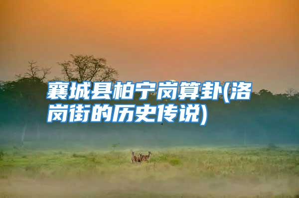 襄城县柏宁岗算卦(洛岗街的历史传说)