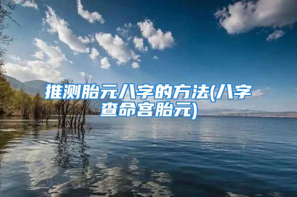 推测胎元八字的方法(八字查命宫胎元)