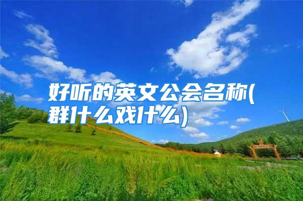 好听的英文公会名称(群什么戏什么)