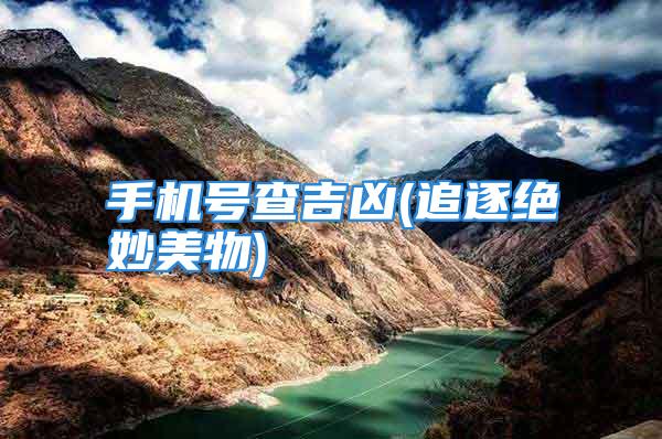 手机号查吉凶(追逐绝妙美物)