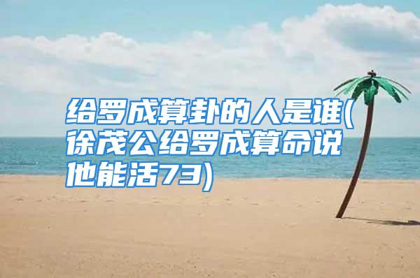 给罗成算卦的人是谁(徐茂公给罗成算命说他能活73)