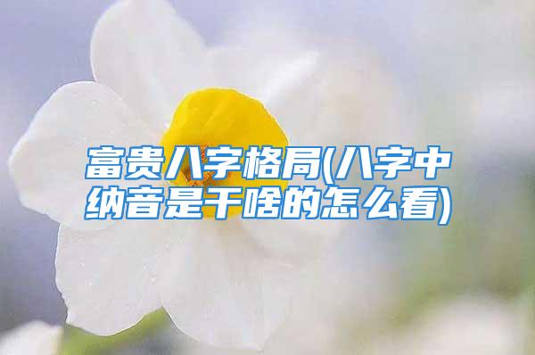 富贵八字格局(八字中纳音是干啥的怎么看)