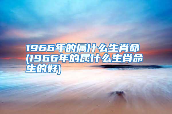 1966年的属什么生肖命 (1966年的属什么生肖命生的好)