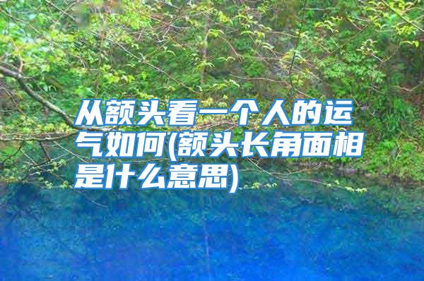 从额头看一个人的运气如何(额头长角面相是什么意思)