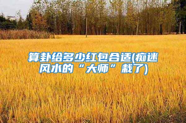 算卦给多少红包合适(痴迷风水的“大师”栽了)