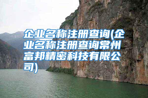 企业名称注册查询(企业名称注册查询常州富邦精密科技有限公司)