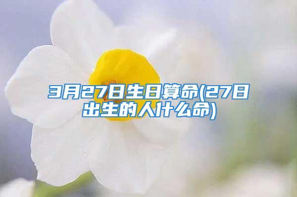 3月27日生日算命(27日出生的人什么命)