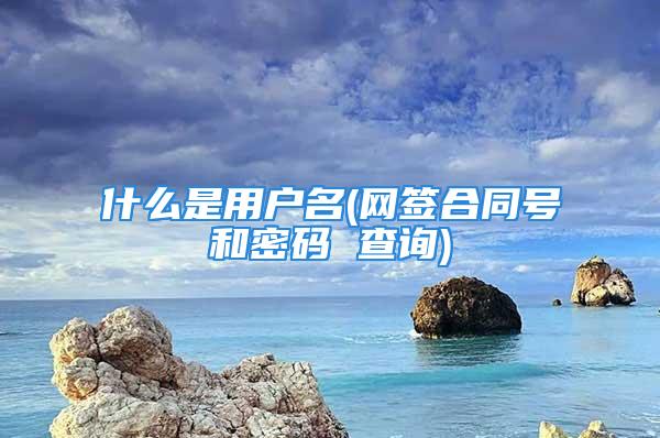 什么是用户名(网签合同号和密码 查询)