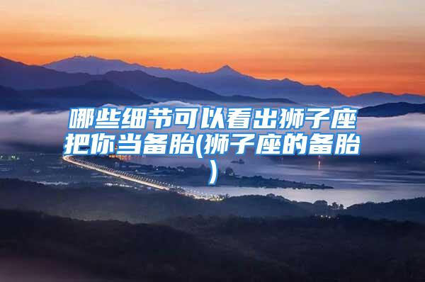 哪些细节可以看出狮子座把你当备胎(狮子座的备胎)