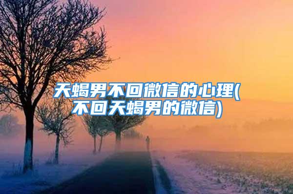天蝎男不回微信的心理(不回天蝎男的微信)