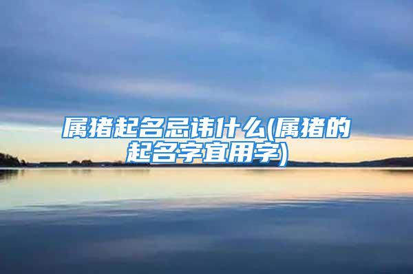 属猪起名忌讳什么(属猪的起名字宜用字)