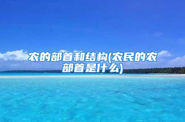 农的部首和结构(农民的农部首是什么)