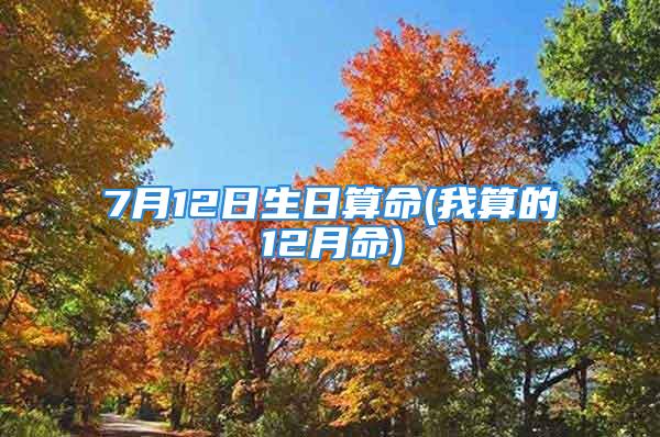 7月12日生日算命(我算的12月命)