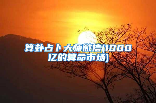 算卦占卜大师微信(1000亿的算命市场)