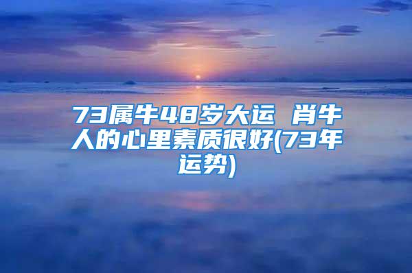 73属牛48岁大运 肖牛人的心里素质很好(73年运势)