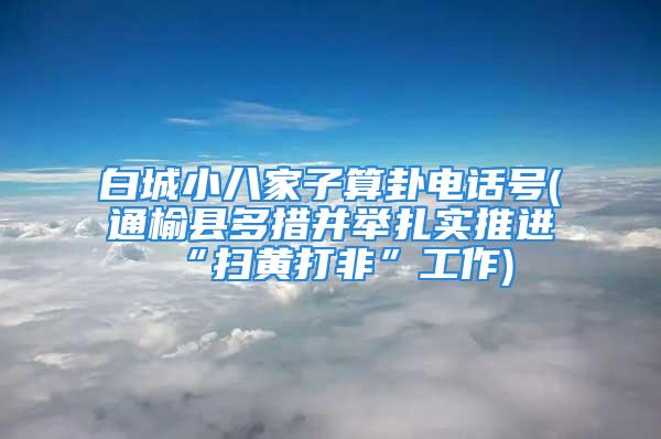 白城小八家子算卦电话号(通榆县多措并举扎实推进“扫黄打非”工作)