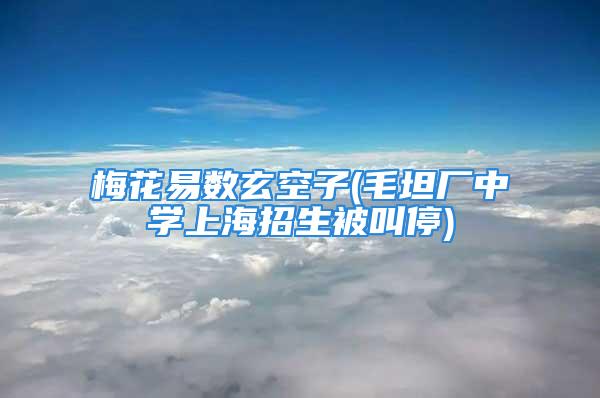 梅花易数玄空子(毛坦厂中学上海招生被叫停)
