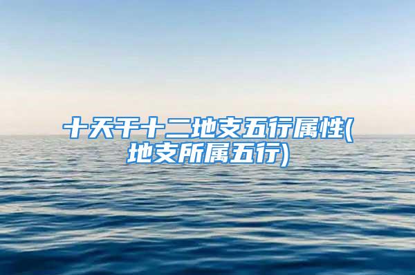 十天干十二地支五行属性(地支所属五行)