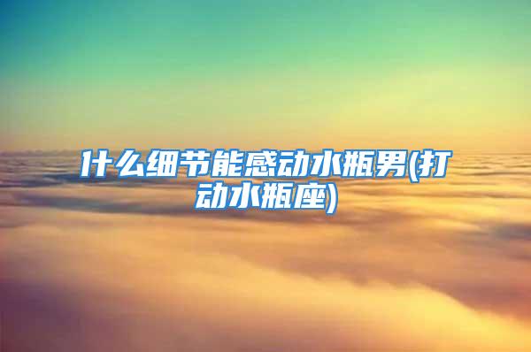 什么细节能感动水瓶男(打动水瓶座)