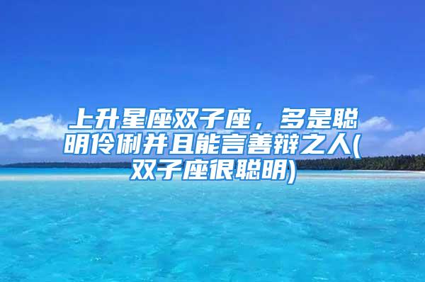 上升星座双子座，多是聪明伶俐并且能言善辩之人(双子座很聪明)