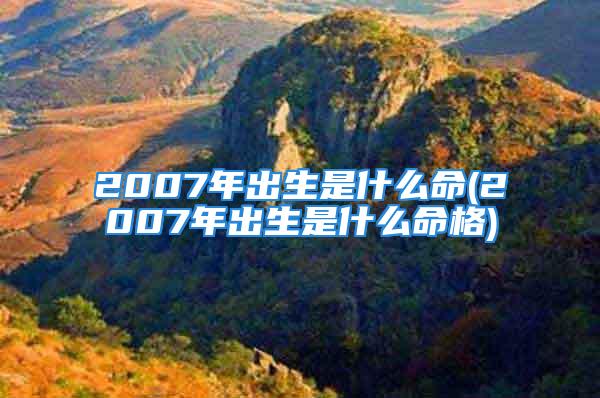 2007年出生是什么命(2007年出生是什么命格)