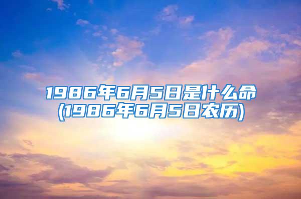 1986年6月5日是什么命(1986年6月5日农历)