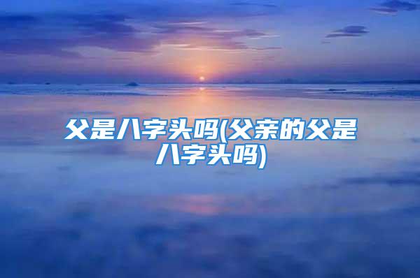 父是八字头吗(父亲的父是八字头吗)