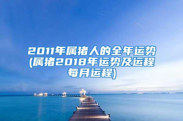 2011年属猪人的全年运势(属猪2018年运势及运程每月运程)