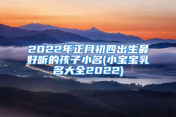 2022年正月初四出生最好听的孩子小名(小宝宝乳名大全2022)