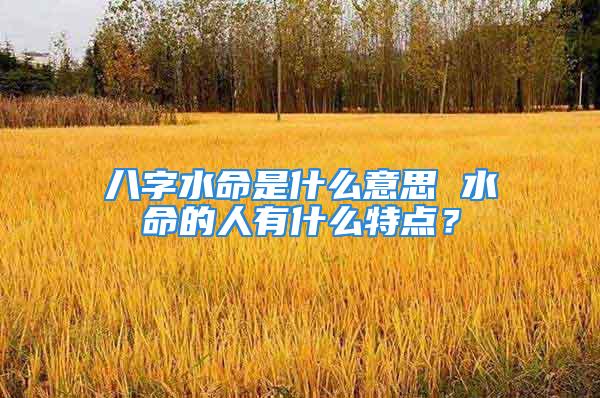 八字水命是什么意思 水命的人有什么特点？