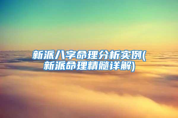 新派八字命理分析实例(新派命理精髓详解)