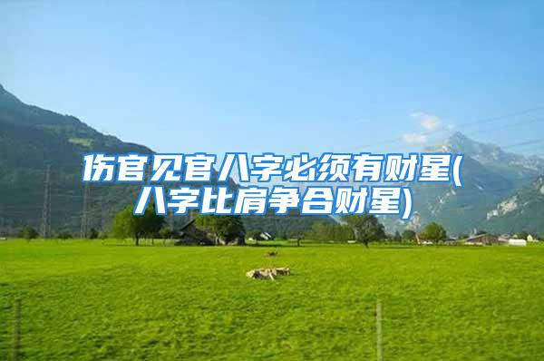 伤官见官八字必须有财星(八字比肩争合财星)