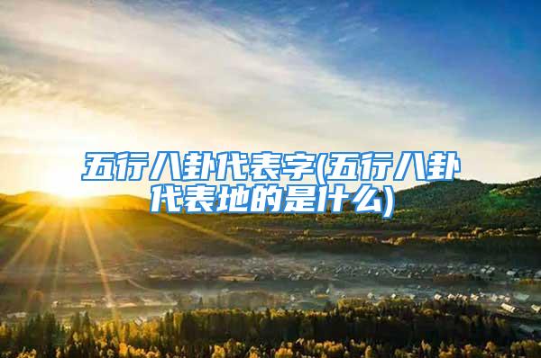 五行八卦代表字(五行八卦代表地的是什么)