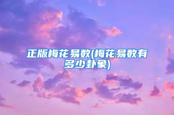 正版梅花易数(梅花易数有多少卦象)