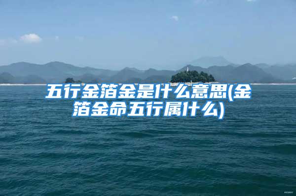 五行金箔金是什么意思(金箔金命五行属什么)