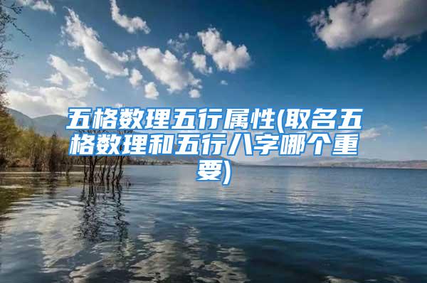 五格数理五行属性(取名五格数理和五行八字哪个重要)