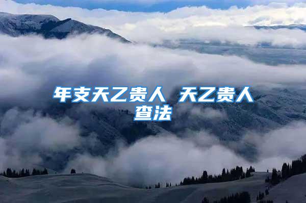 年支天乙贵人 天乙贵人查法
