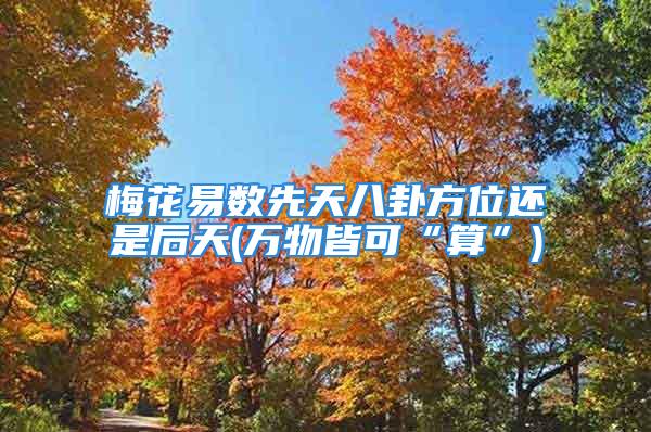 梅花易数先天八卦方位还是后天(万物皆可“算”)