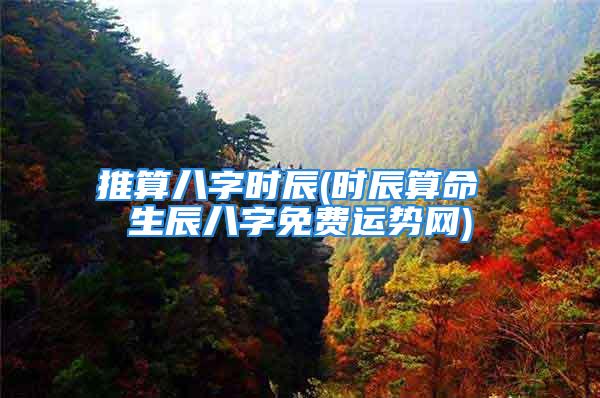 推算八字时辰(时辰算命 生辰八字免费运势网)