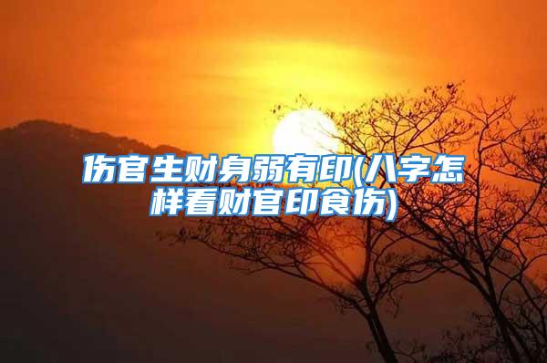 伤官生财身弱有印(八字怎样看财官印食伤)