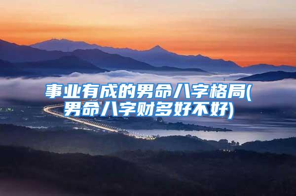 事业有成的男命八字格局(男命八字财多好不好)