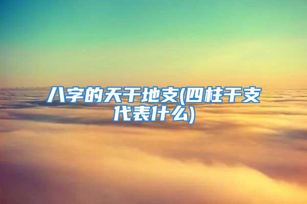 八字的天干地支(四柱干支代表什么)