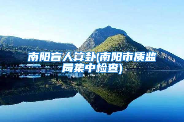 南阳盲人算卦(南阳市质监局集中检查)